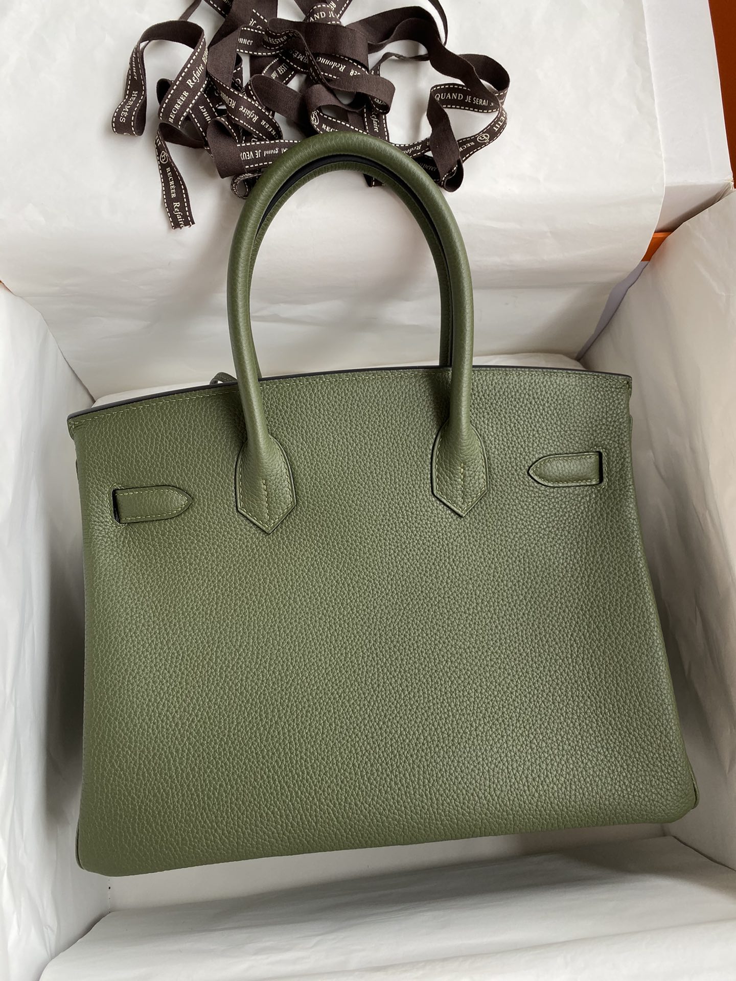 Hermes Birkin 30CM Togo Leather Handbag Forest Green